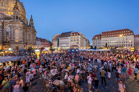 The Dresden City Festival attracts tens of thousands of visitors every year. Neumarkt, Dresden,
