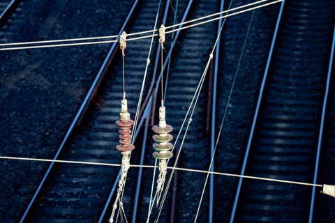Power lines, railroad power, insulators, power supply, overhead lines, contact wire, on the railway