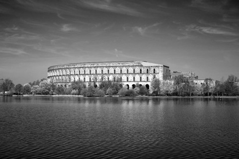 General view of the former incomplete Congress Hall of the NSDAP 1933-1945, front the Dutzenteich,