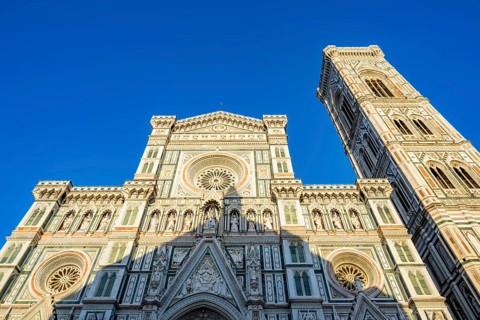 Church Santa Maria Novella in Florence at sunset, UNESCO World Heritage Site, Tuscany, Italy