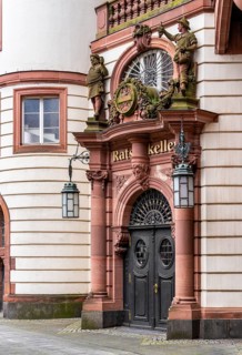 Entrance to the Ratskeller of the Old Town Hall of Frankfurt am Main, Hesse, Germany