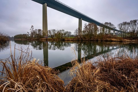 The Mintarder Ruhr Valley Bridge, A52 motorway bridge between Essen and Düsseldorf, longest steel