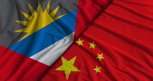 Bilateral relations between Antigua and Barbuda and China. Flag of Antigua and Barbuda and China