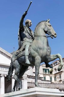 King Charles III of Bourbon, equestrian statue of Antonio Canova, Piazza del Plebescito, Naples,
