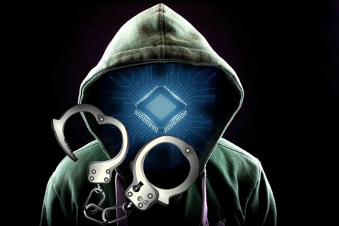 Icon photo, handcuffs, hacker attack, crime, cybercrime, data theft, cybercrime, crime, police,