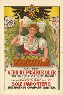 Advertising poster, beverage advertisement, advertising poster for Austrian Genuine Pilsener Beer,
