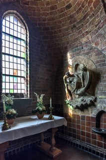 Side altar with religious relief, St. Jacobuskerk, Enschede, Netherlands