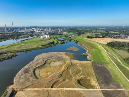 Haltern-Marl, North Rhine-Westphalia, Germany - Lippe, flood protection in the