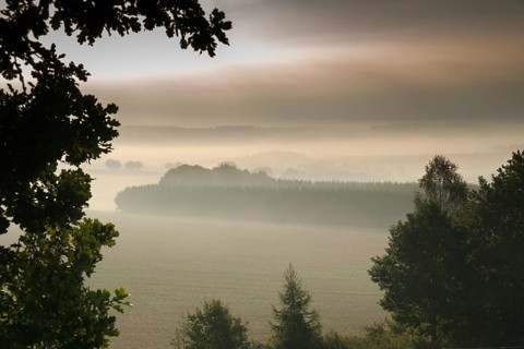 Germany, Greiz, Thuringia, Thuringia, atmosphere, autumn, cultivated landscape, Haze, autumn,