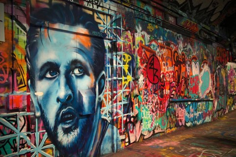 Portrait of English soccer player Harry Kane, legal, temporary graffiti in the graffiti tunnel,