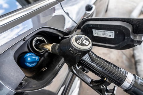 Car refueling, diesel fuel tap, gas pump