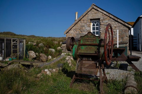 Old Press Cake Crusher, Oil Cake Breaker, agriculture Machine, Front Cottage, House, Greeb Farm,