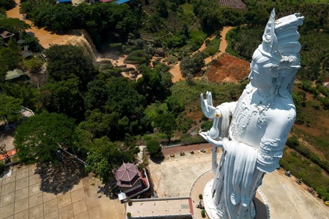 Elephant waterfall (Thác Voi) 30 metre high and 15 metre wide waterfall in Nam Ban, about 25 km