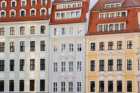 Historic facades, Haus zum Schwan, Haus zur Glocke and Haus Rampische Strasse 1, Quartier I,