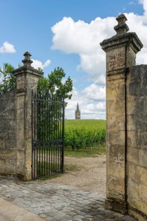 Entrance gate to a vineyard near Saint Emillion, Gironde, France