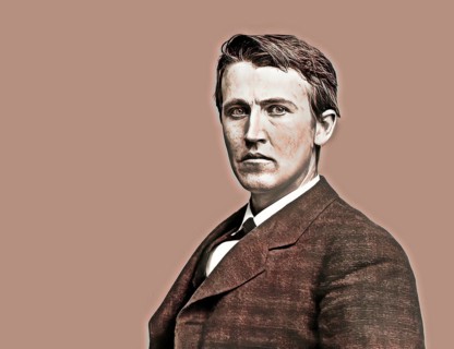 Thomas Alva Edison, 1847, 1931, American inventor, digitally edited according to a photography by