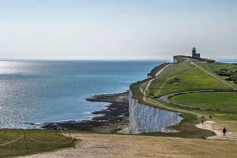 Belle Tout Lighthouse, English Channel, Beachy Head Cliffs, East Sussex, England, United Kingdom