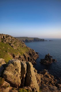 Coastline, cliffs, coast, rock formation, sea, headland's End, Penzance, Penwith peninsula, evening