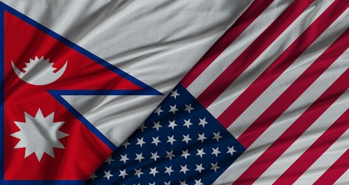 Bilateral relations between Nepal and United States. Flag of Nepal and United States
