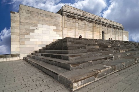 Central building of the National Socialists' Zeppelin main stand on the former Reichsparteitag