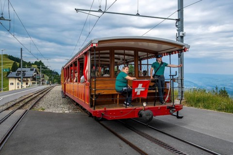 Vitznau Rigi Railway historical presentation car 1902, Rigi Staffel, Arth, Switzerland
