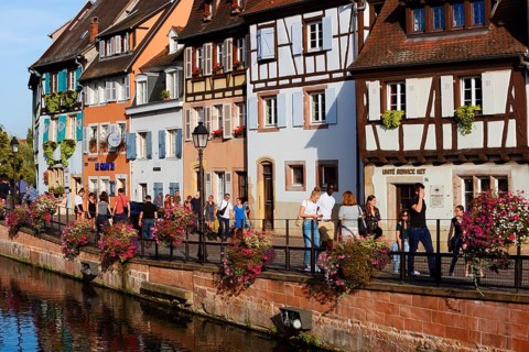 Houses on the Lauch, Fishermen's Days, Quai de la Poissonnerie, Colmar, Haut-Rhin, Alsace, Grand