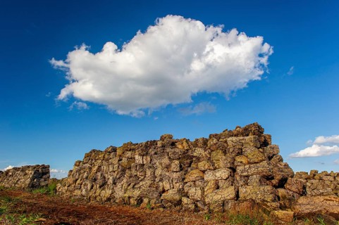 Peat mining in Goldenstedter Moor, Goldenstedt, Lower Saxony, Germany