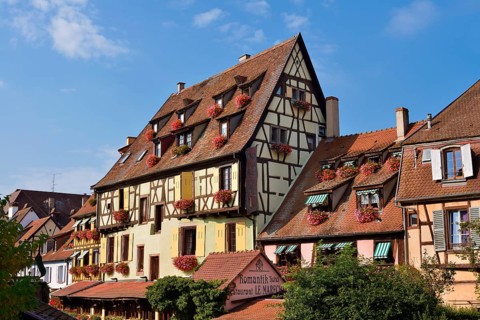 Timbered houses, Little Venice, Krutenau, Colmar, Haut-Rhin, Alsace, Grand Est, France