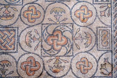 Detailed floor mosaic with geometric patterns, Basilica di Santa Maria Assunta, Basilica of