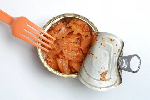 Kimchi, opened tin with kimchi