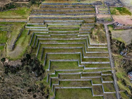 Agricultural terraces, Cinchero archaeological site, Inca architecture, Quechua, indigenous