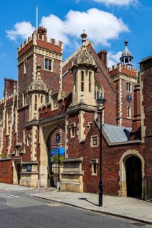 The Gothic Tudor Revival gatehouse of Lincoln's Inn's Great Hall was designed by Philip Hardwick