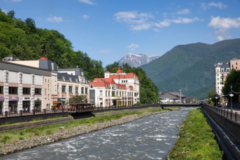 The Mzymta river. Rosa Khutor. Sochi. Russia