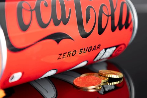Close-up of a can of Coca-Cola Zero Sugar