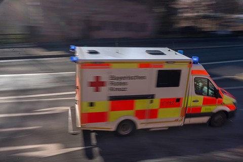 Ambulance in action, Nuremberg, Bavaria, Germany