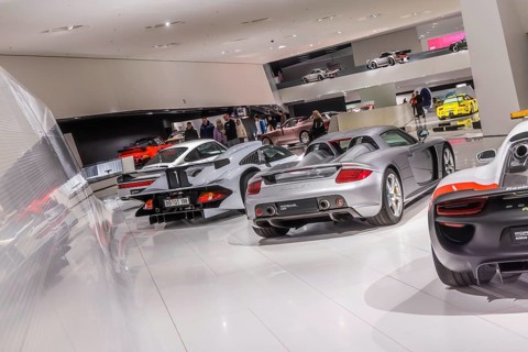 Porsche Museum Stuttgart-Zuffenhausen. The automotive museum of Dr. Ing. h.c. F. Porsche AG shows