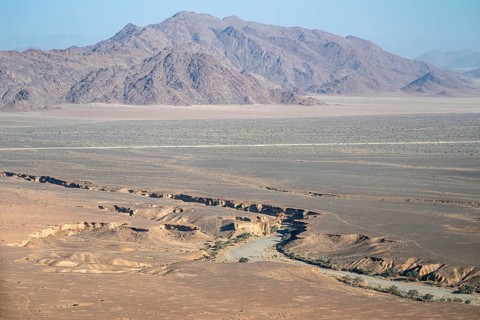 Aerial view of Sesriem Canyon, Namib-Naukluft Park, Namibia