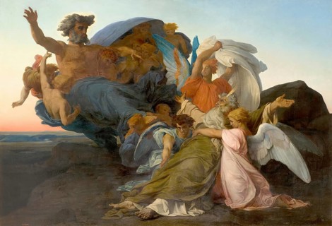 The Death of Moses. The painting depicts the dramatic biblical moment in which Moses dies on Mount