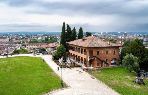Piazzale del Castello and Casa della Contadinanza, view from Castello di Udine Castle, Old Town,