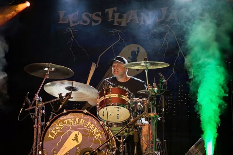 Matt Yonker, drummer of Less Than Jake live on Europe Tour 2026 at Berlin's Columbia Theater on 30