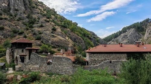 Historic monastery building, Archangel monastery, Manastir Sveti Arhandeli, in a natural