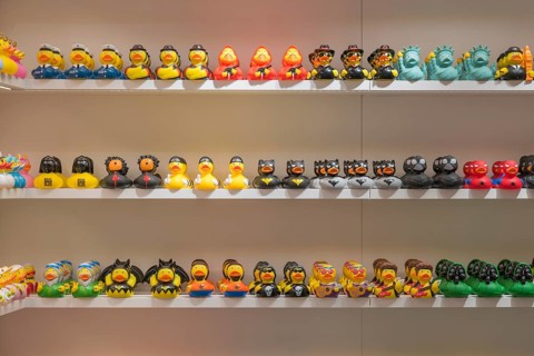 Rubber duck toys on display in a gift shop, Dubrovnick, Croatia