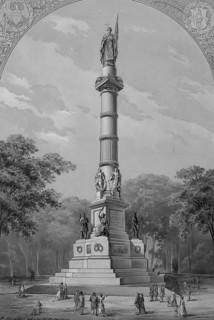 Image shows the Army and Navy Monument, Soldiers' and Sailors' Monument, in Boston Common in