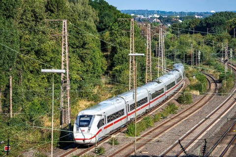 Railway line, 6-track, east of Essen Central Station, looking towards Bochum, local and