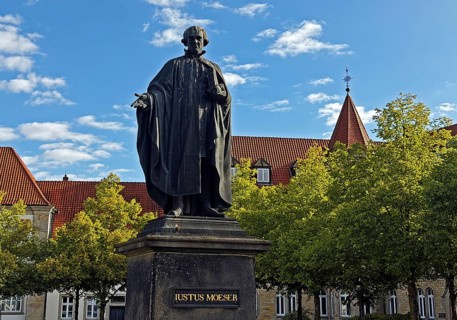 Bronze statue for politician Justus Möser by Friedrich Drake on Große Domsfreiheit Square, Old
