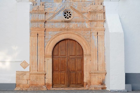 Portal of Nuestra Senora de la Regla church, Pajara, Fuerteventura, Canary Islands, Spain
