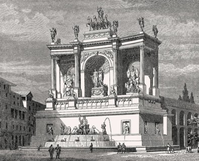 The fountain of Alexander Severus at Rome, Italy, 19th Century