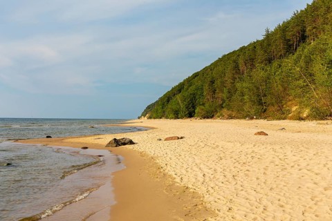 Beach at sunset, close to Miedzyzdroje (Misdroy), a village in Kamien Pomorski County, West