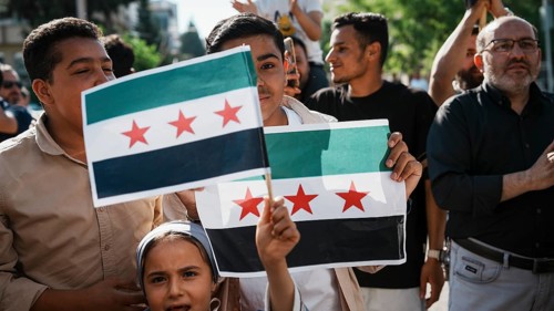 GAZIANTEP, TURKEY - JUNE 11, 2026: Members of the Syrian community in Gaziantep celebrate near the