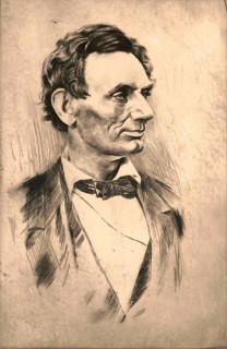 Abraham Lincoln, portrait without a beard, (born 12 February 1809 near Hodgenville, died 15 April
